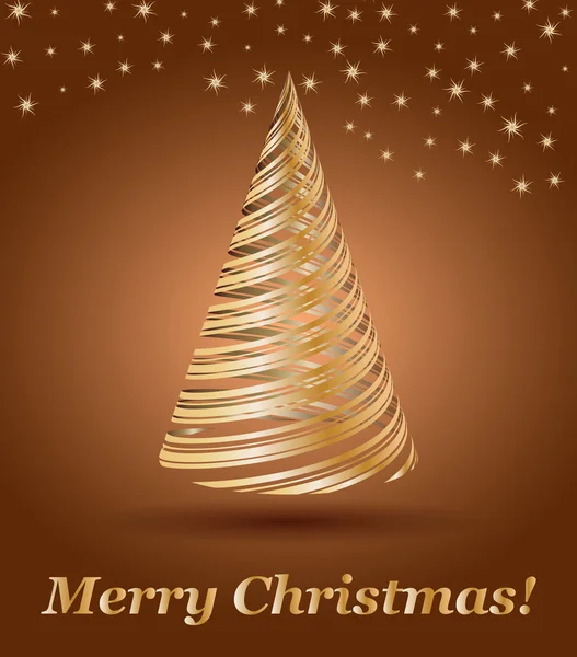 Arbre de Noël en or vectoriel stylisé — Image vectorielle