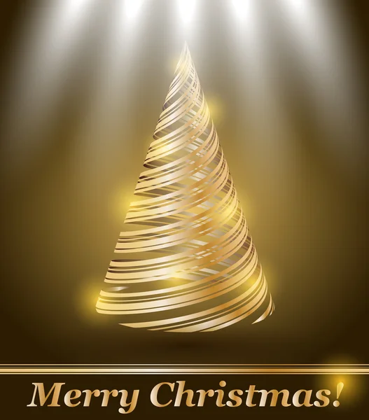 Vector estilizado árbol de Navidad de oro — Archivo Imágenes Vectoriales