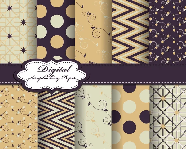 Conjunto de papel abstrato vetorial para scrapbook —  Vetores de Stock