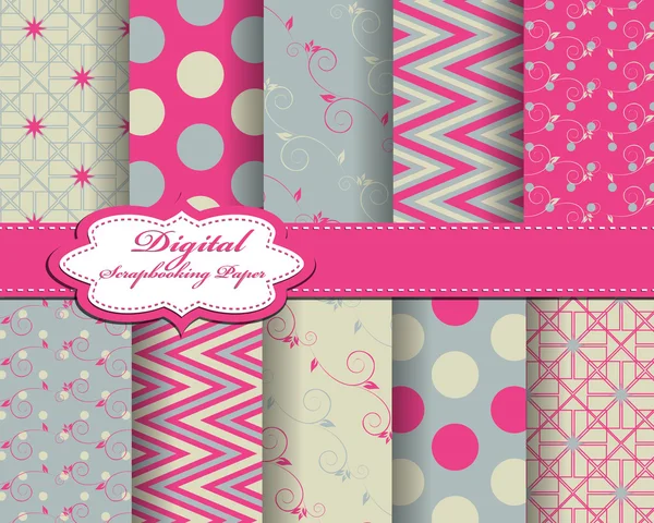 Conjunto de papel abstrato vetorial para scrapbook — Vetor de Stock