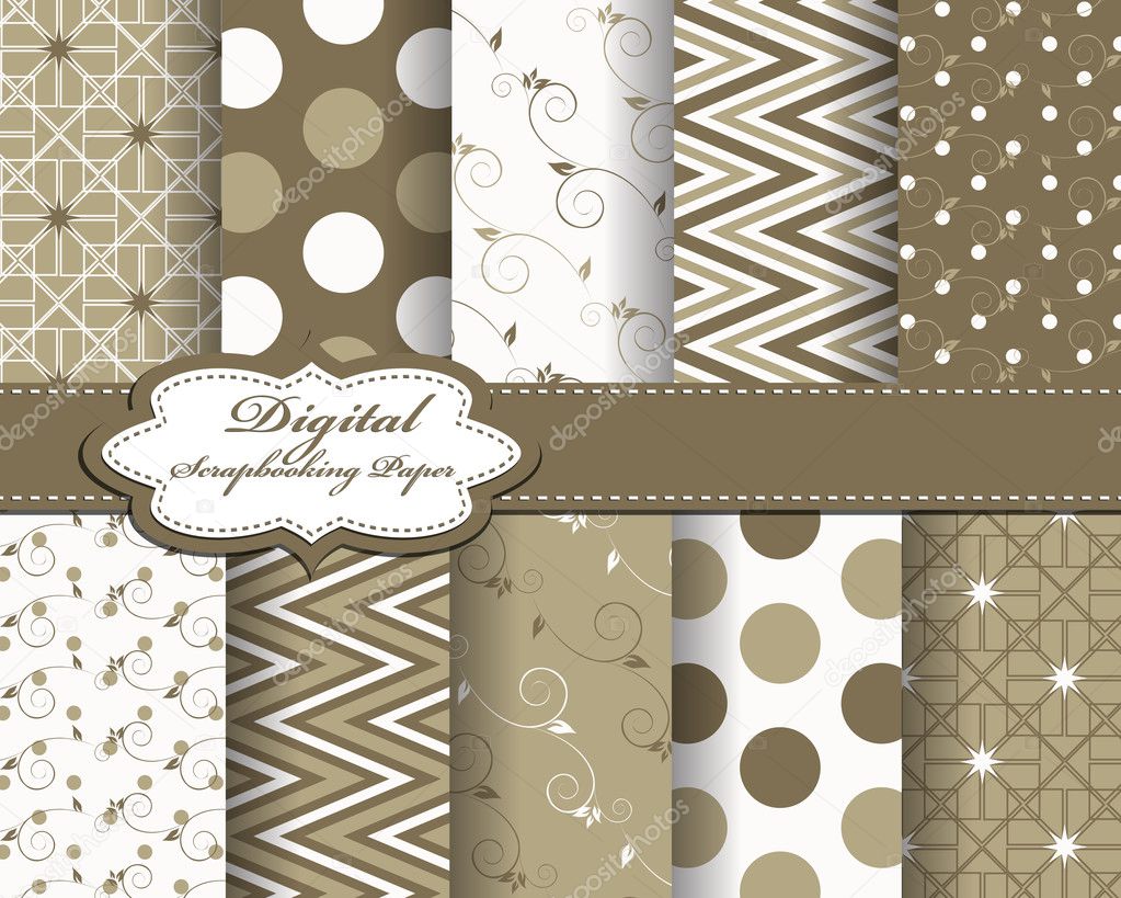 set of vector abstract paper for scrapbook
