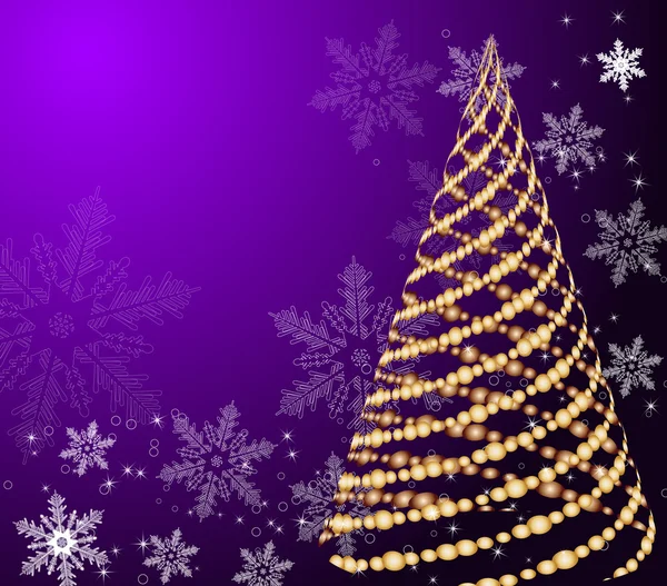 Stilizat vector aur pom de Crăciun pe fundal decorativ — Vector de stoc