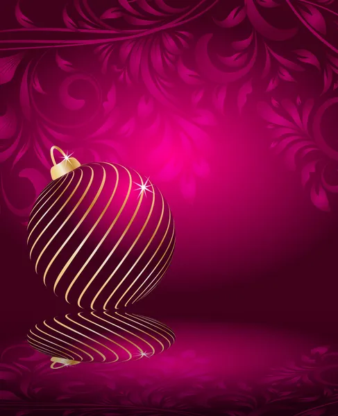 Стилизованные рождественские шары на декоративном цветочном фоне — стоковый вектор