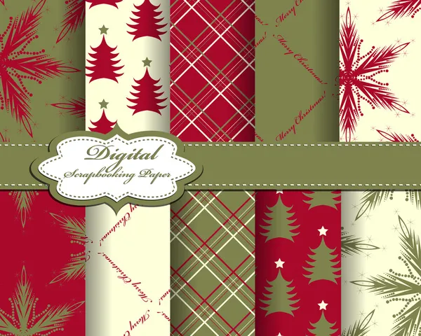一連のベクトル クリスマスの紙スクラップ ブック — ストックベクタ