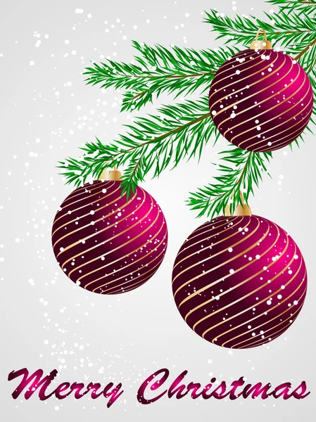 Vector kerstkaart bal decoratieve — Stockvector