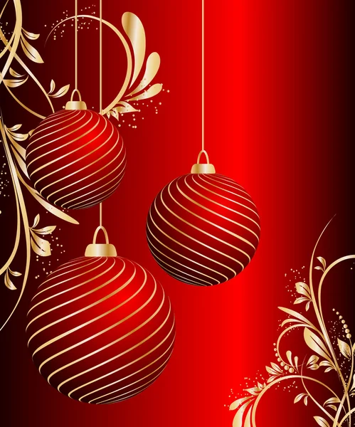 Stylized vector Christmas ball on decorative background — Stock Vector