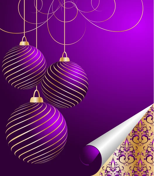 Stylized vector Christmas ball on decorative background — Stock Vector