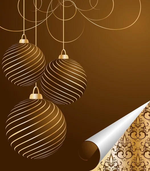stylized vector Christmas ball on decorative background