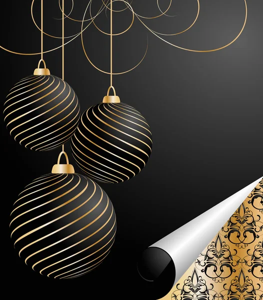 Bola de Navidad vector estilizado sobre fondo decorativo — Vector de stock