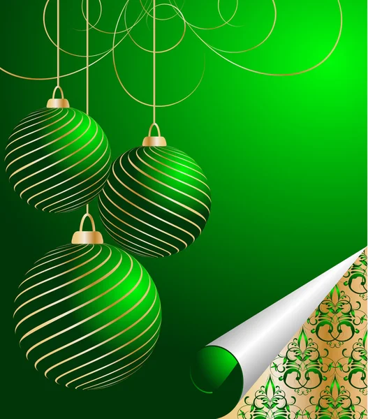 Stylized vector Christmas ball on decorative background — Stock Vector
