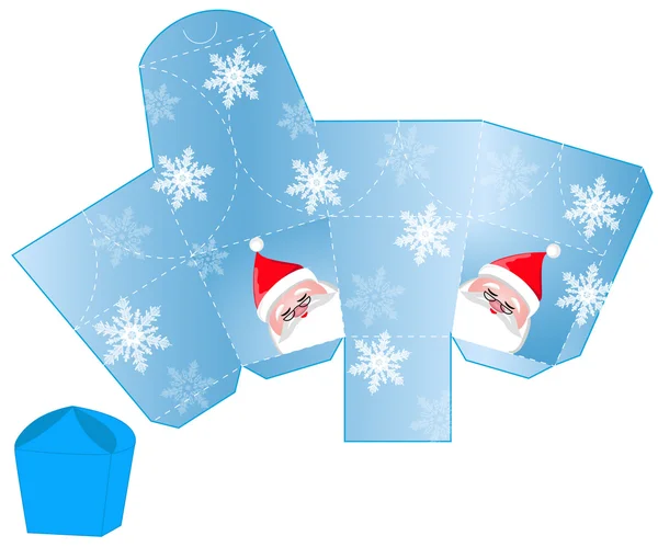 サンタ クロースの空のテンプレートの定型化されたクリスマス ボックス — ストックベクタ