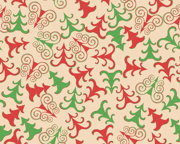 クリスマス ツリーのシームレスなベクトルの背景 — ストックベクタ