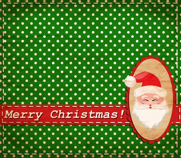 Vector Santa Claus vintage Christmas card — Stock Vector