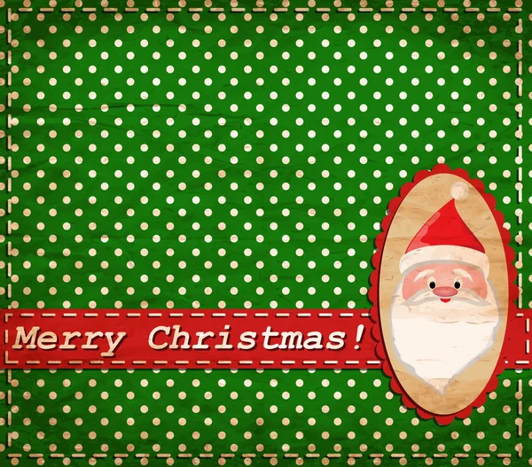 Vector Santa Claus vintage Christmas card — Stock Vector