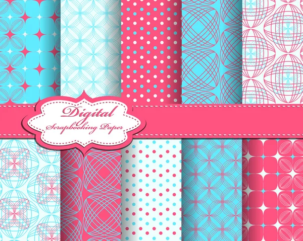 Set van abstracte bloem vector papier voor scrapbook — Stockvector