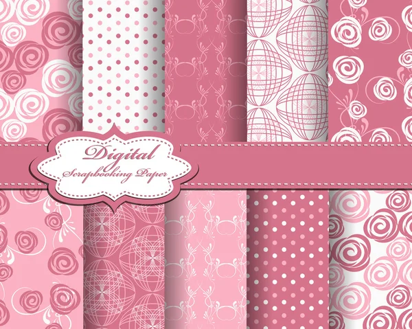 Conjunto de papel vetor de flor abstrato para scrapbook — Vetor de Stock