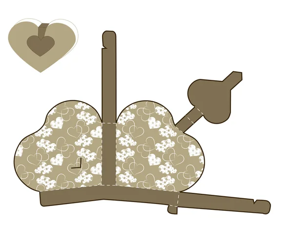 Векторный стилизованный день святого Валентина коробка с пустым сердцем шаблон — стоковый вектор