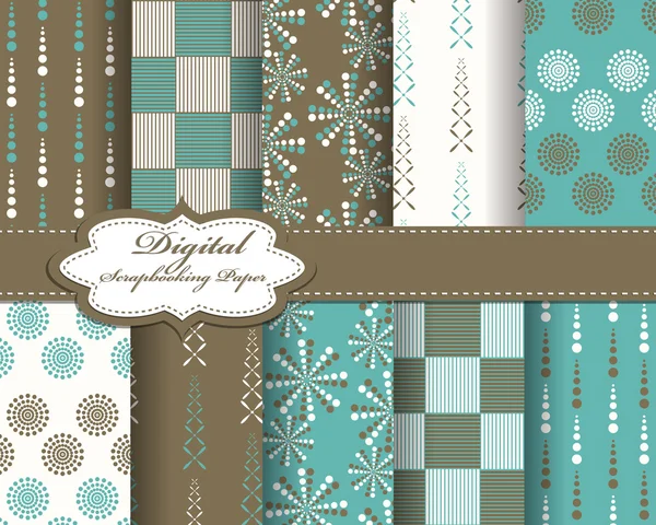 Conjunto de papel padrão abstrato vetorial para scrapbook — Vetor de Stock