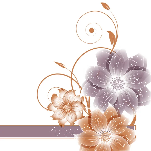 พื้นหลังดอกไม้เวกเตอร์อักษร — ภาพเวกเตอร์สต็อก