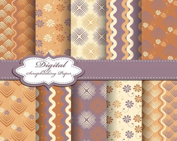 Conjunto de vector abstracto patrón de papel para scrapbook — Vector de stock