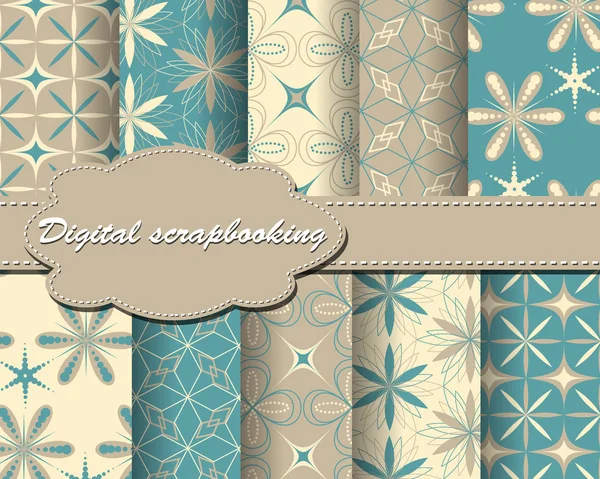 Jeu de papier vectoriel fleur pour scrapbook — Image vectorielle