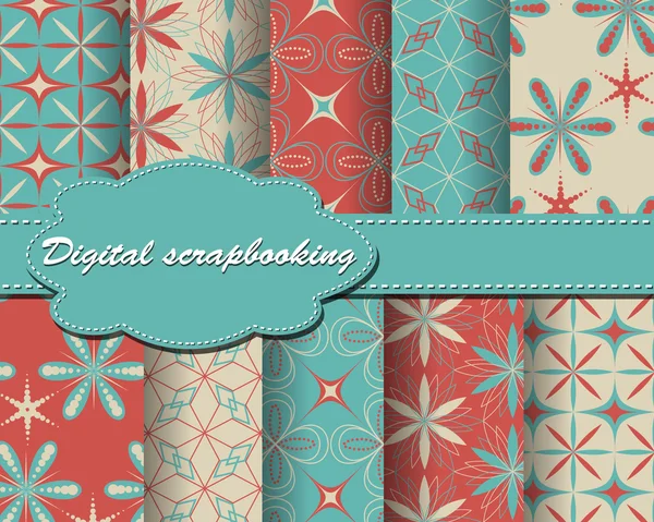 Set van vector bloem papier voor scrapbook — Stockvector