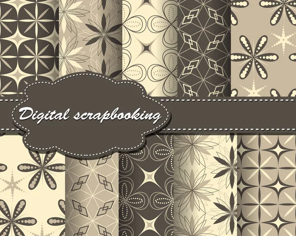 Set van vector bloem papier voor scrapbook — Stockvector