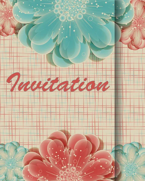 Carte d'invitation avec fleurs — Image vectorielle