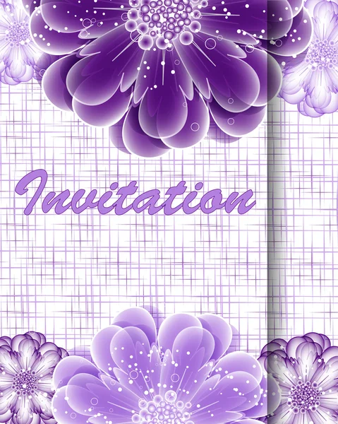 Tarjeta de invitación con flores — Vector de stock