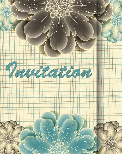 Carte d'invitation avec fleurs — Image vectorielle