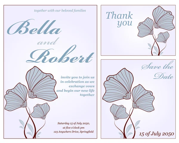 Cartão de casamento ou convite. abstrato vetor flor padrão backg — Vetor de Stock