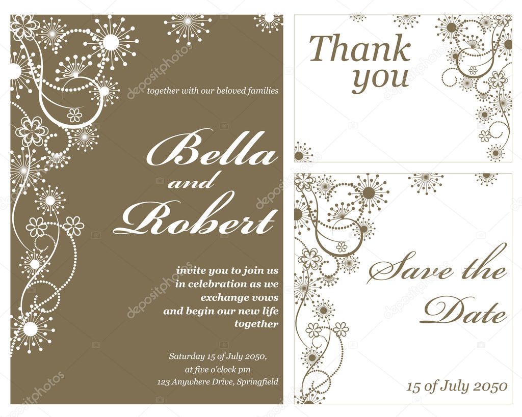 Wedding or invitation card. abstract vector flower pattern backg