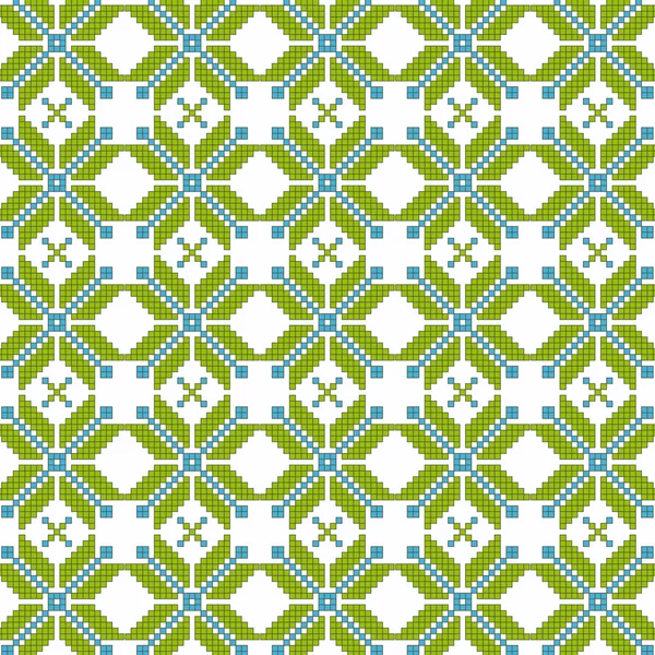 Grön och vit abstrakt vektor blomma mönster bakgrund — Stock vektor