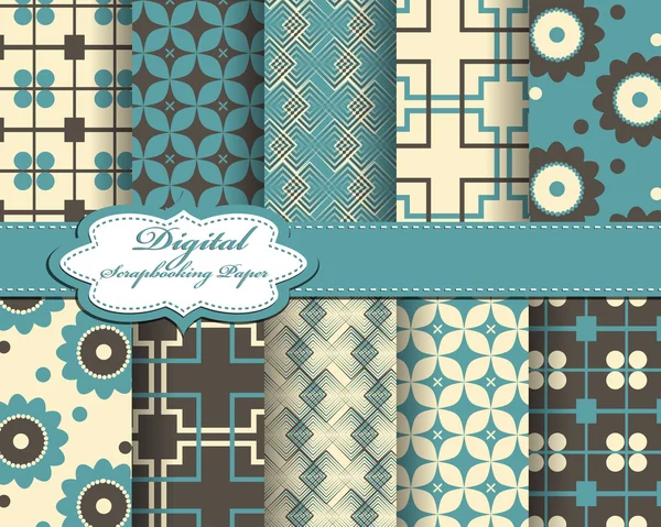 Conjunto de vector abstracto flor patrón papel para scrapbook — Vector de stock