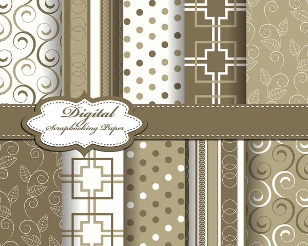 Conjunto de vector abstracto patrón de papel para scrapbook — Vector de stock