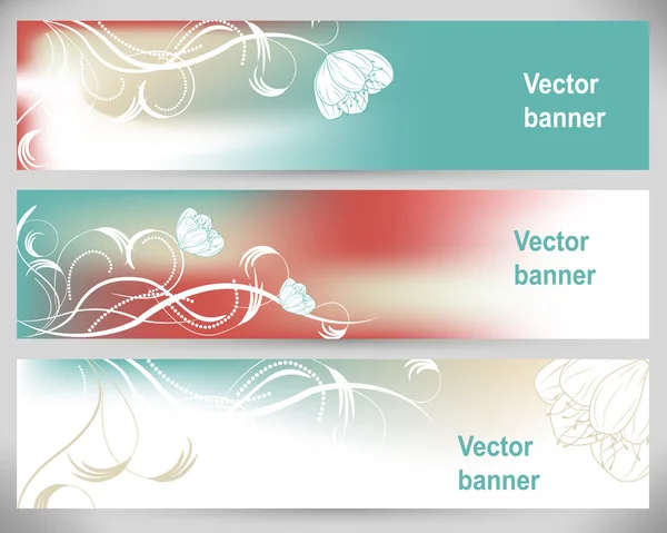 Banderas de flores abstractas. Fondos vectoriales . — Vector de stock