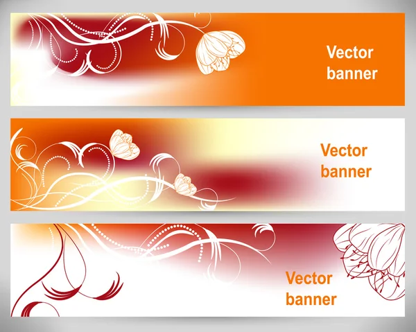 Banderas de flores abstractas. Fondos vectoriales . — Vector de stock