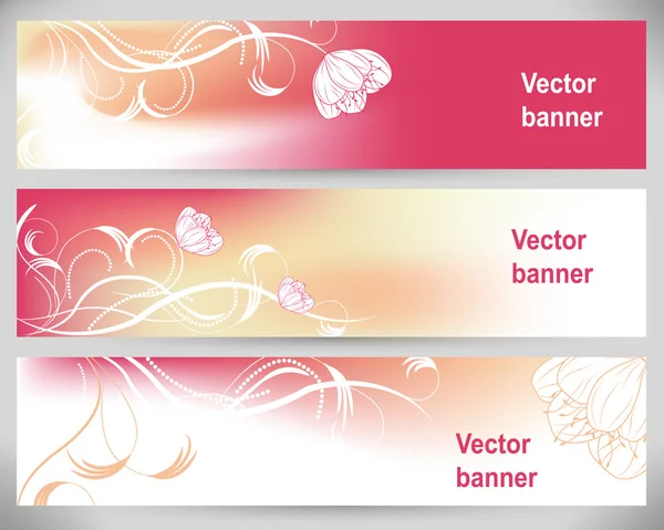 Abstract flower banners. Vector Backgrounds. — Stock Vector