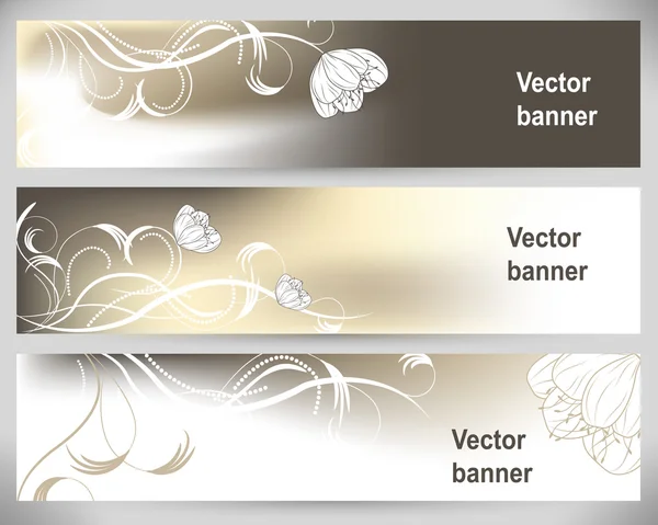 Abstract flower banners. Vector Backgrounds. — Stock Vector