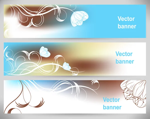 Abstrakte Blumenbanner. Vektorhintergründe. — Stockvektor