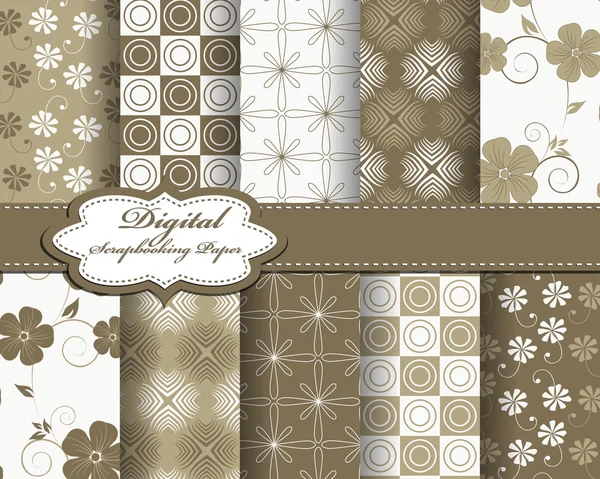 Conjunto de vector abstracto flor patrón papel para scrapbook — Vector de stock