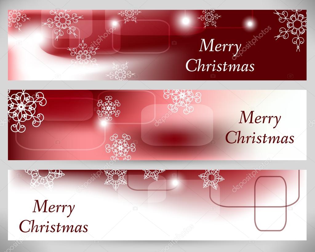 Christmas Abstract Banners. Vector Backgrounds.
