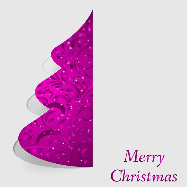 Arbre de Noël floral décoratif stylisé sur décoratif — Image vectorielle