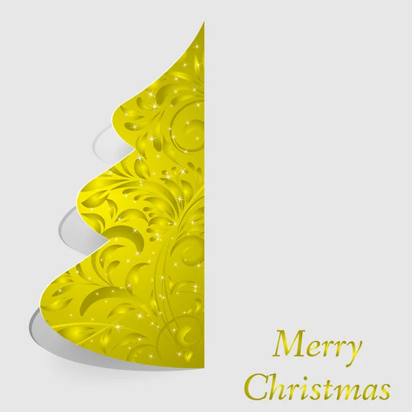 程式化装饰花卉的圣诞树装饰 — 图库矢量图片