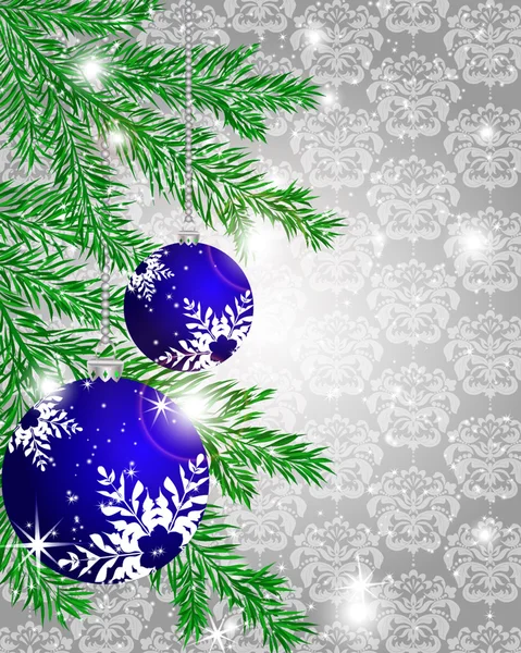 Christmas ball decorate card vector illustration. — Stock Vector