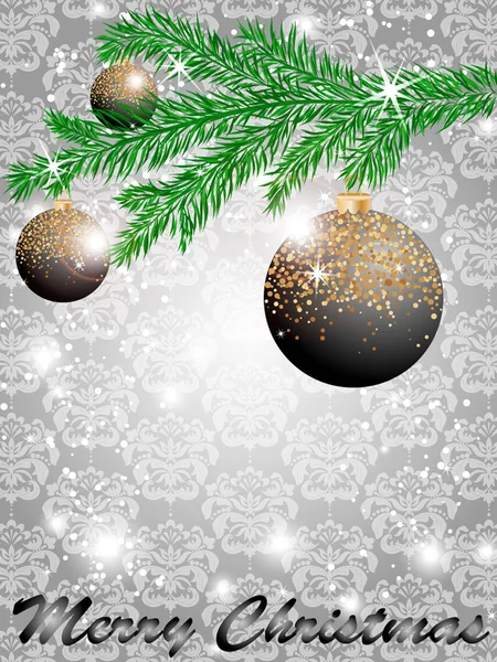 Christmas ball dekorera kort vektor illustration — Stock vektor