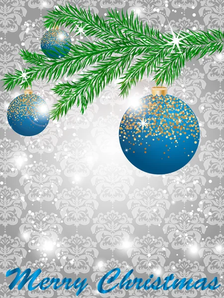 Christmas ball dekorera kort vektor illustration — Stock vektor