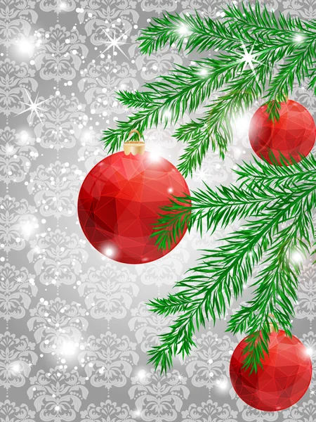 Boule de motif triangle de Noël décorer carte — Image vectorielle