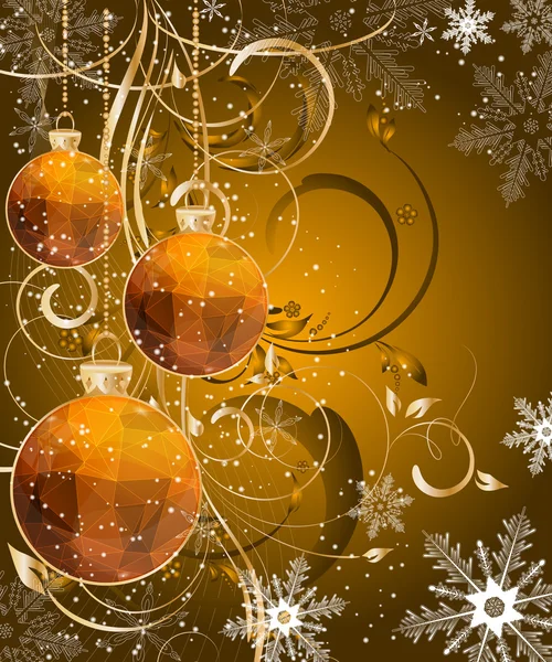Natal triângulo padrão bola decorar cartão — Vetor de Stock