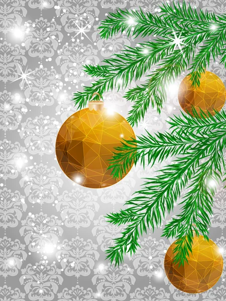 Boule de motif triangle de Noël décorer carte — Image vectorielle